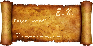 Egger Kornél névjegykártya